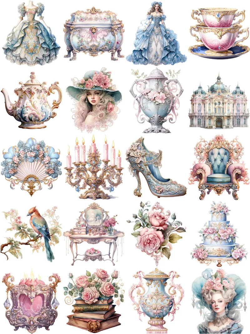 20Pcs/Pack Palace Girls Sticker DIY Craft Scrapbooking Album Junk Journal Decorative Stickers