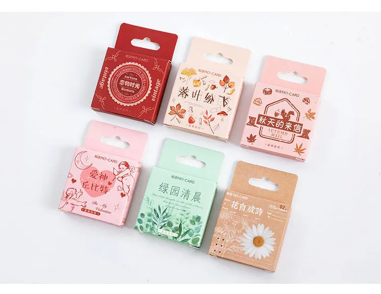 46pcs Autumn Flower Stickers Set for DIY Scrapbooking Diary Planner Creative Handmade Craft Supplies for Album Decoration