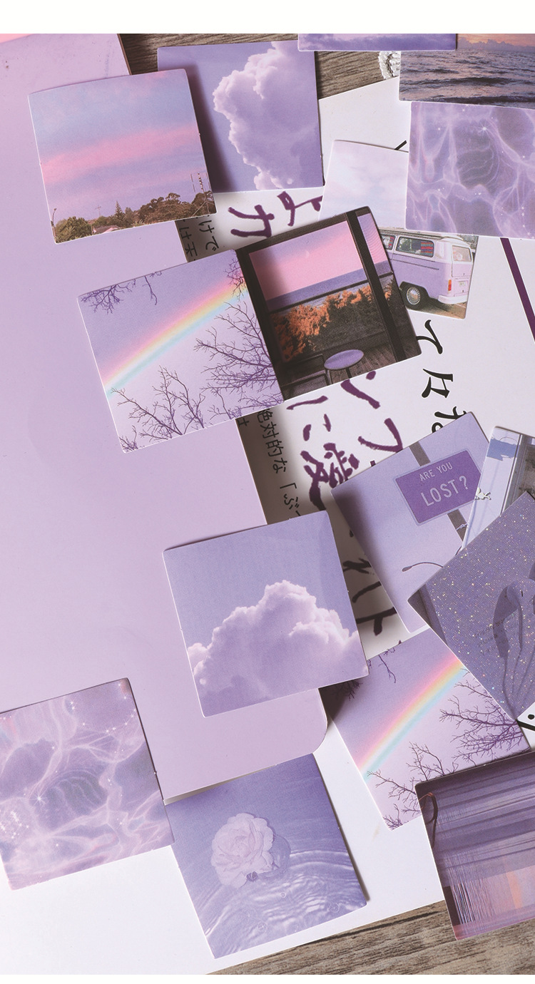 46pcs Foggy Decorative Boxed Stickers for Scrapbooking Journal Planner Diary Stationery Cup Phone Album Label