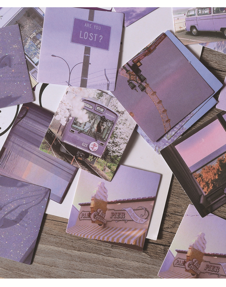 46pcs Foggy Decorative Boxed Stickers for Scrapbooking Journal Planner Diary Stationery Cup Phone Album Label
