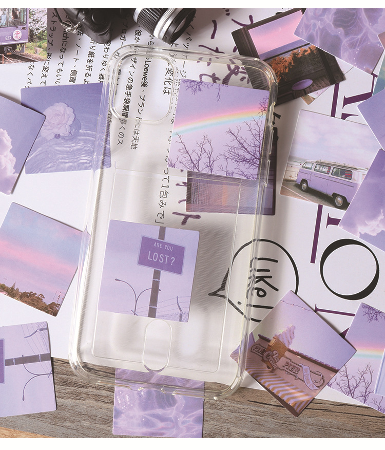 46pcs Foggy Decorative Boxed Stickers for Scrapbooking Journal Planner Diary Stationery Cup Phone Album Label