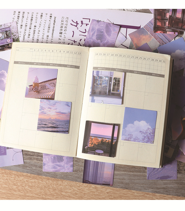 46pcs Foggy Decorative Boxed Stickers for Scrapbooking Journal Planner Diary Stationery Cup Phone Album Label