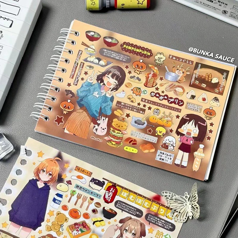 Y2K Cute Cartoon Girl Decorative Stickers Book Scrapbooking Phone Case DIY Journal Collage Material Sticker Gift