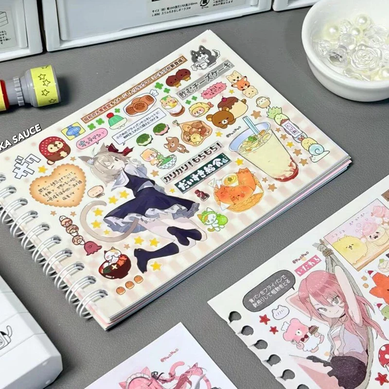 Y2K Cute Cartoon Girl Decorative Stickers Book Scrapbooking Phone Case DIY Journal Collage Material Sticker Gift