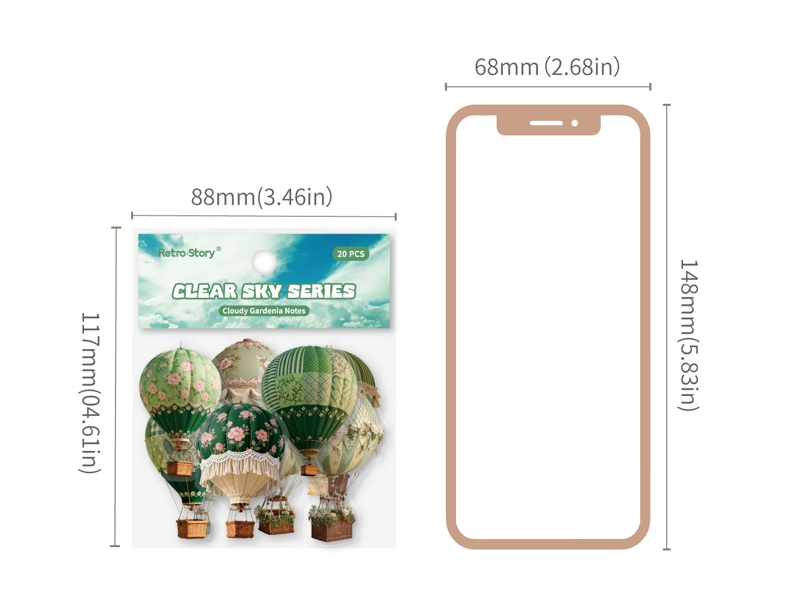 20/120 Pcs Vintage Hot Air Balloon Sticker Pack for Scrapbooking Planners Handbooks Stickers Aesthetic Stationery Decorative