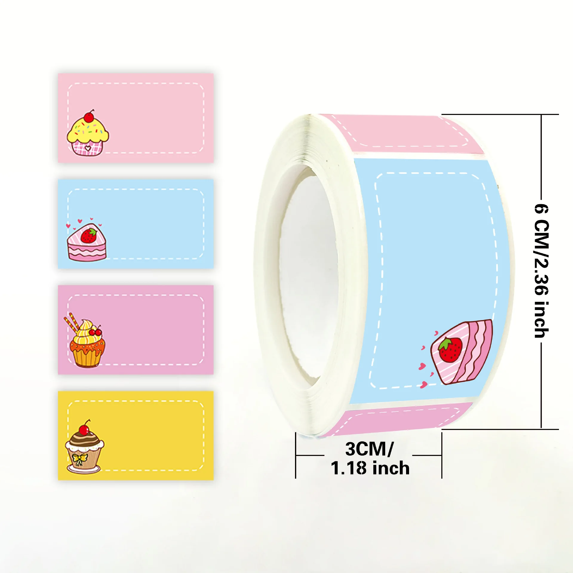 250pcs/roll Cartoon Name Stickers for Kids School Kitchen Sticker Refrigerator Food Storage Label Sticker Stationery Handwritten