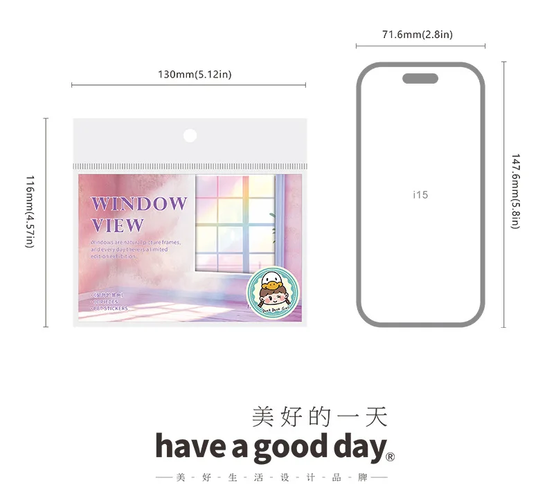 10pcs Kawaii Stationery Stickers The scenery outside the window Diary Junk Journal Planner Decorative Sticker Scrapbooking