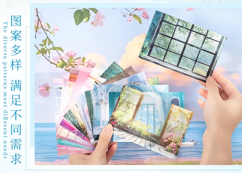 10pcs Kawaii Stationery Stickers The scenery outside the window Diary Junk Journal Planner Decorative Sticker Scrapbooking