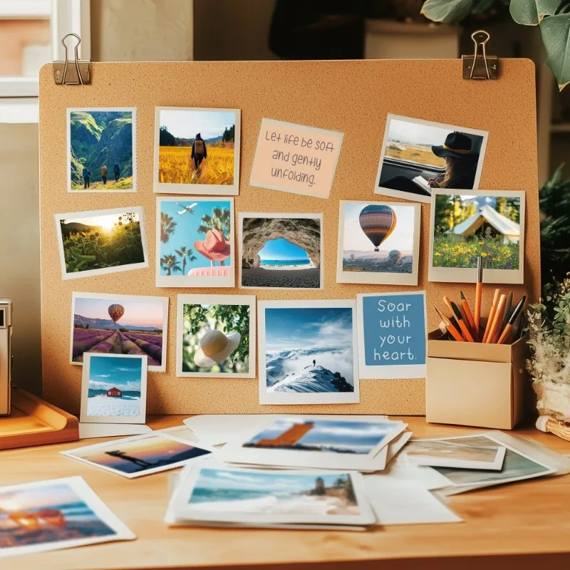 Vision board, outdoor travel, inspirational dreams and goals, DIY vision sticker book, suitable for adjusting and planning life