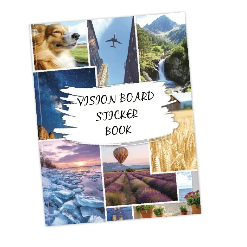 Vision board, outdoor travel, inspirational dreams and goals, DIY vision sticker book, suitable for adjusting and planning life