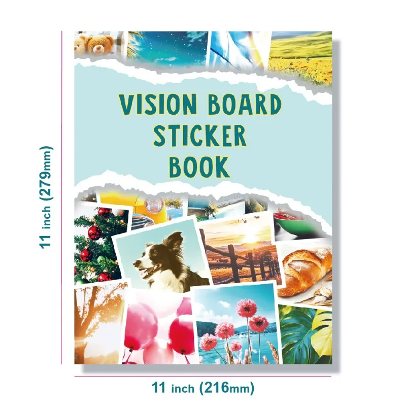 Vision board, outdoor travel, inspirational dreams and goals, DIY vision sticker book, suitable for adjusting and planning life