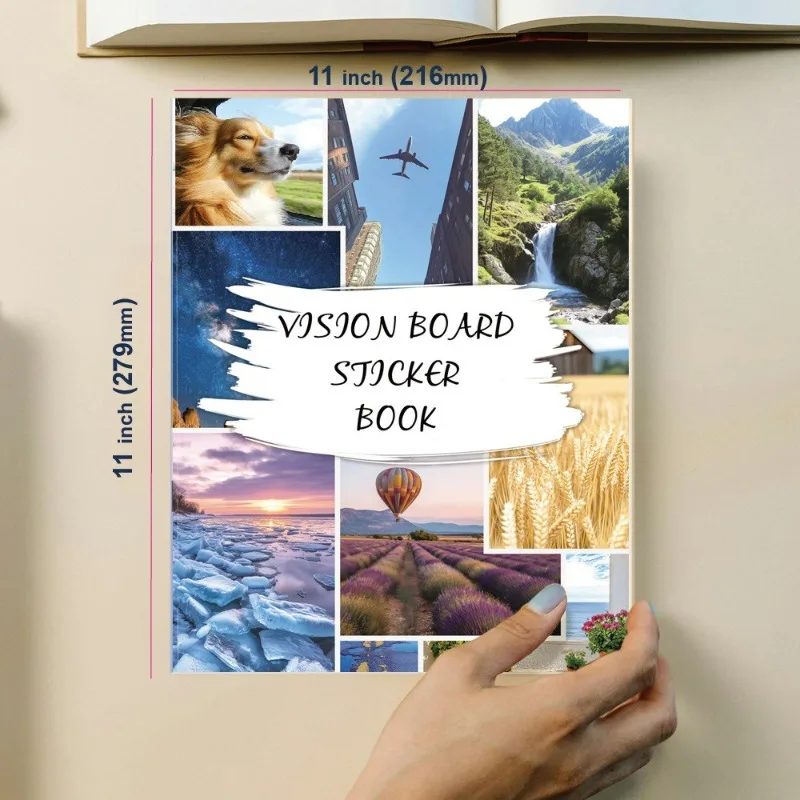 Vision board, outdoor travel, inspirational dreams and goals, DIY vision sticker book, suitable for adjusting and planning life