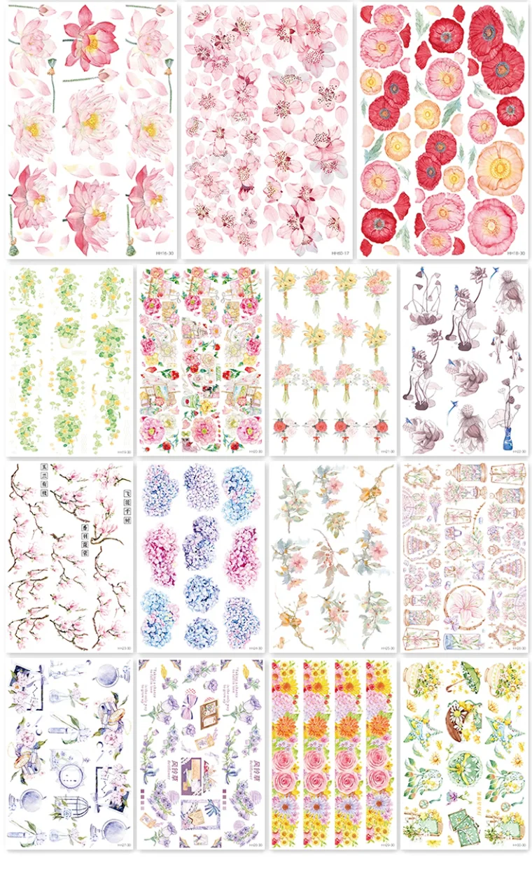 JIANWU 50 Pages/ Book Character Landscape Series No Repeat Retro A5 Sticker Book Creative DIY Journal Decor Collage Stationary