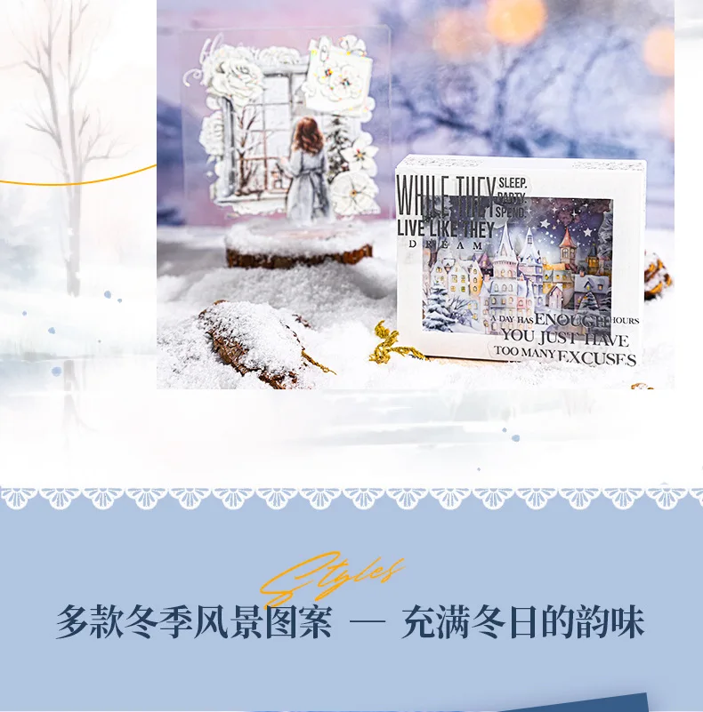 10pcs/lot Kawaii Stationery Stickers Winter Snow Rhythm Diary Planner Decorative Sticker Scrapbooking Journal Sticker