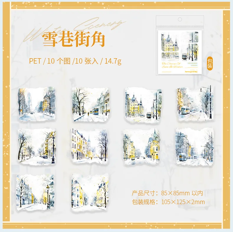10pcs/lot Kawaii Stationery Stickers Winter Snow Rhythm Diary Planner Decorative Sticker Scrapbooking Journal Sticker