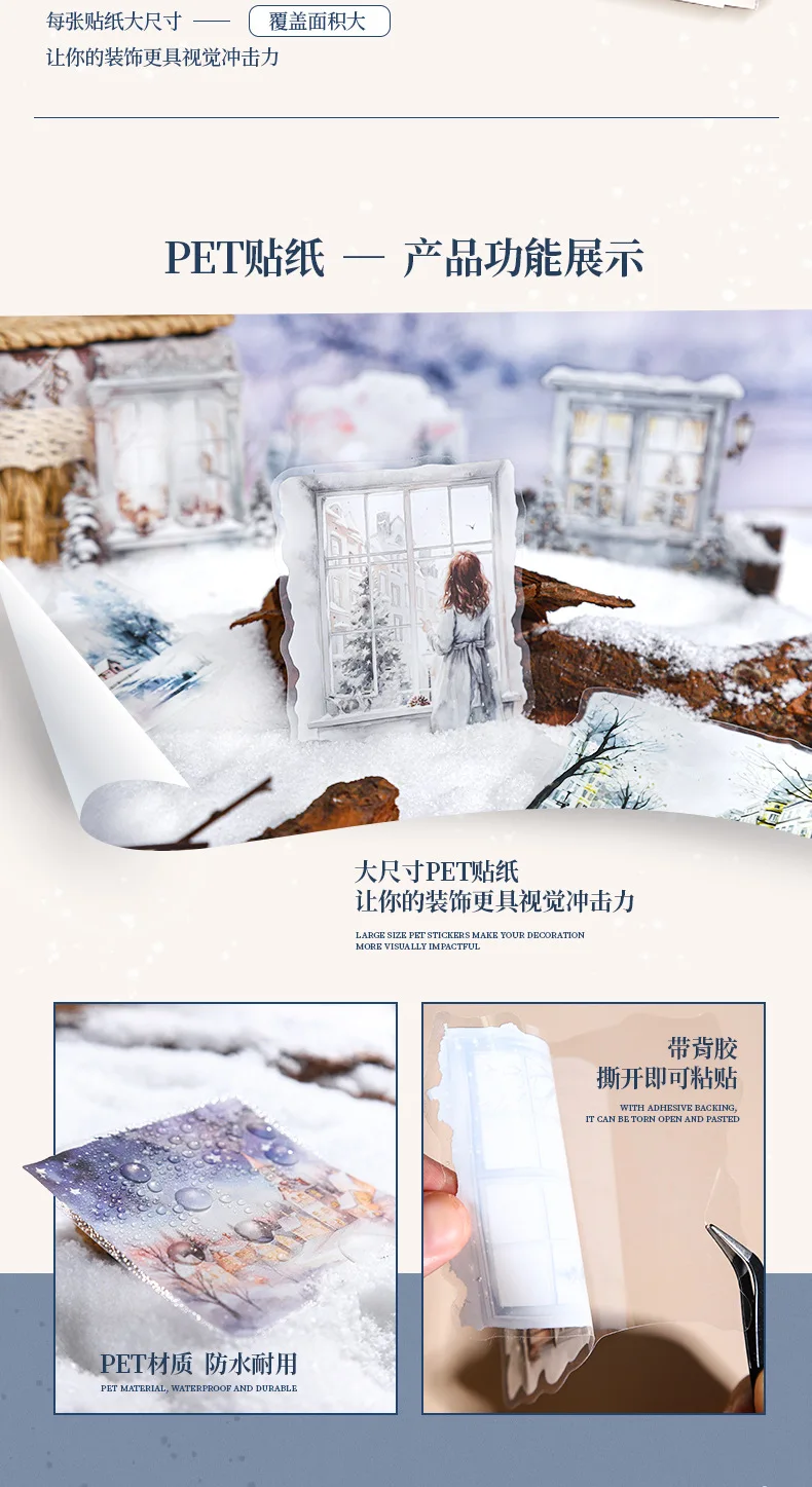 10pcs/lot Kawaii Stationery Stickers Winter Snow Rhythm Diary Planner Decorative Sticker Scrapbooking Journal Sticker