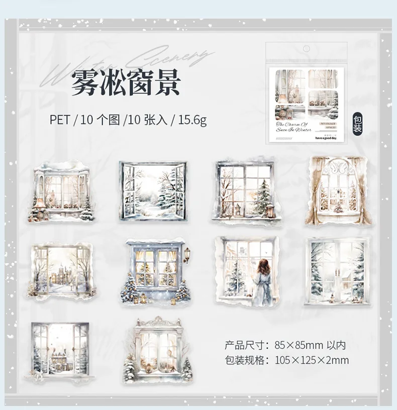 10pcs/lot Kawaii Stationery Stickers Winter Snow Rhythm Diary Planner Decorative Sticker Scrapbooking Journal Sticker