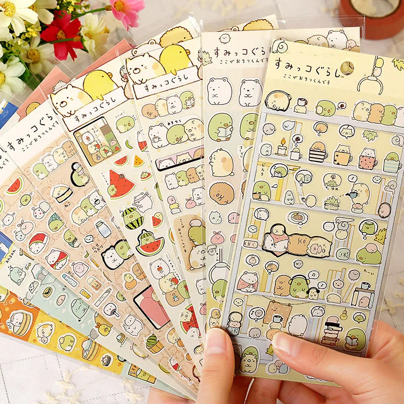 1PCS Kawaii Cartoon Animal Watermelon Sticker Hand Account Diary DIY Decoration Stationery Sticker