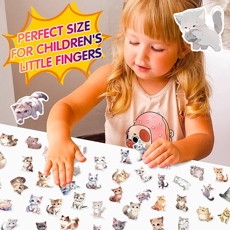 10/30/50PCS Cute Light Color Cat PVC Sticker Aesthetic Decoration Scrapbooking Korean Stationery School Supplies