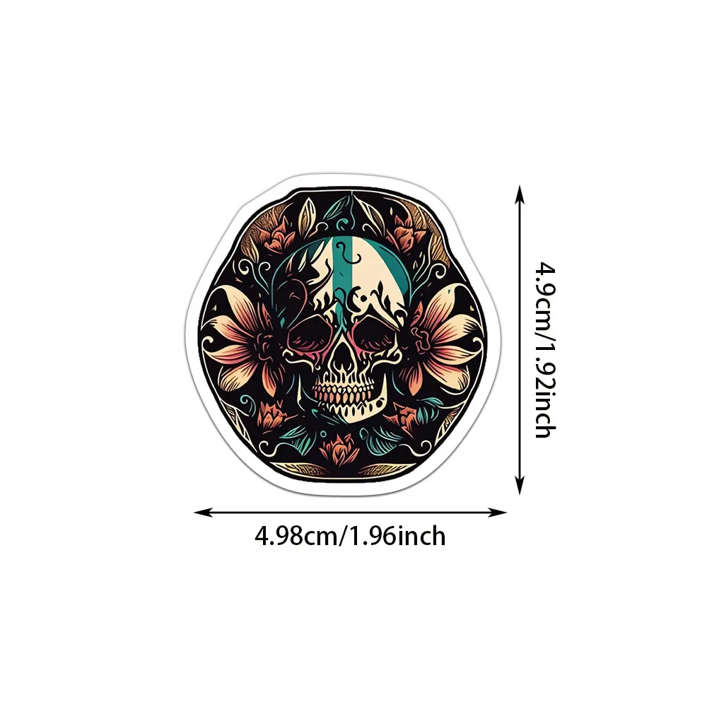 50PCS Day Of The Dead Stickers Exquisite Handbooks Materials Phone Cases Laptop Suitcases Water Cups Waterproof Stickers