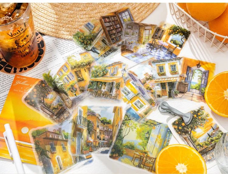 15pcs/1lot Kawaii Scrapbook Stickers Street Walk Junk Journal Gold Planner Stationery Sticker Planner Decorative