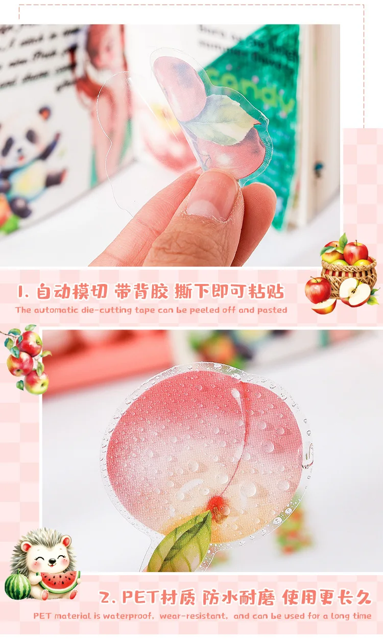 40Pcs/Set Fruit Aroma Fills The Garden Series Vintage Flower Material Collage Sticker Creative DIY Journal Stationery