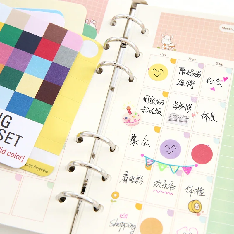 Korean Kawaii Stationery Lovely Tin Scrapbooking Pastel Marking Tape Craft Stickers Decorative DIY Memo Planner Tool 27 Sheets