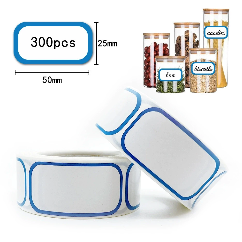 300Pcs Removable Freezer Labels,1 x 2 Inch Food Storage Stickers,Self-Adhesive Date Labels DIY Handmade Stickers Bottle Pack