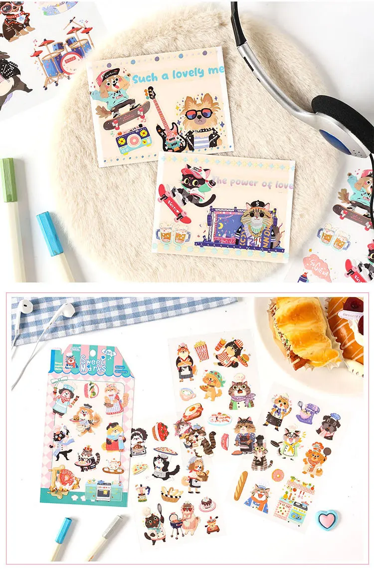 4/24pcs Kawaii Cartoon Animal Cute Things PET Stickers Scrapbooking DIY Diary Phone Case Aesthetic Stationery Stickers
