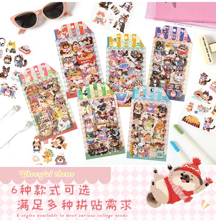 4/24pcs Kawaii Cartoon Animal Cute Things PET Stickers Scrapbooking DIY Diary Phone Case Aesthetic Stationery Stickers