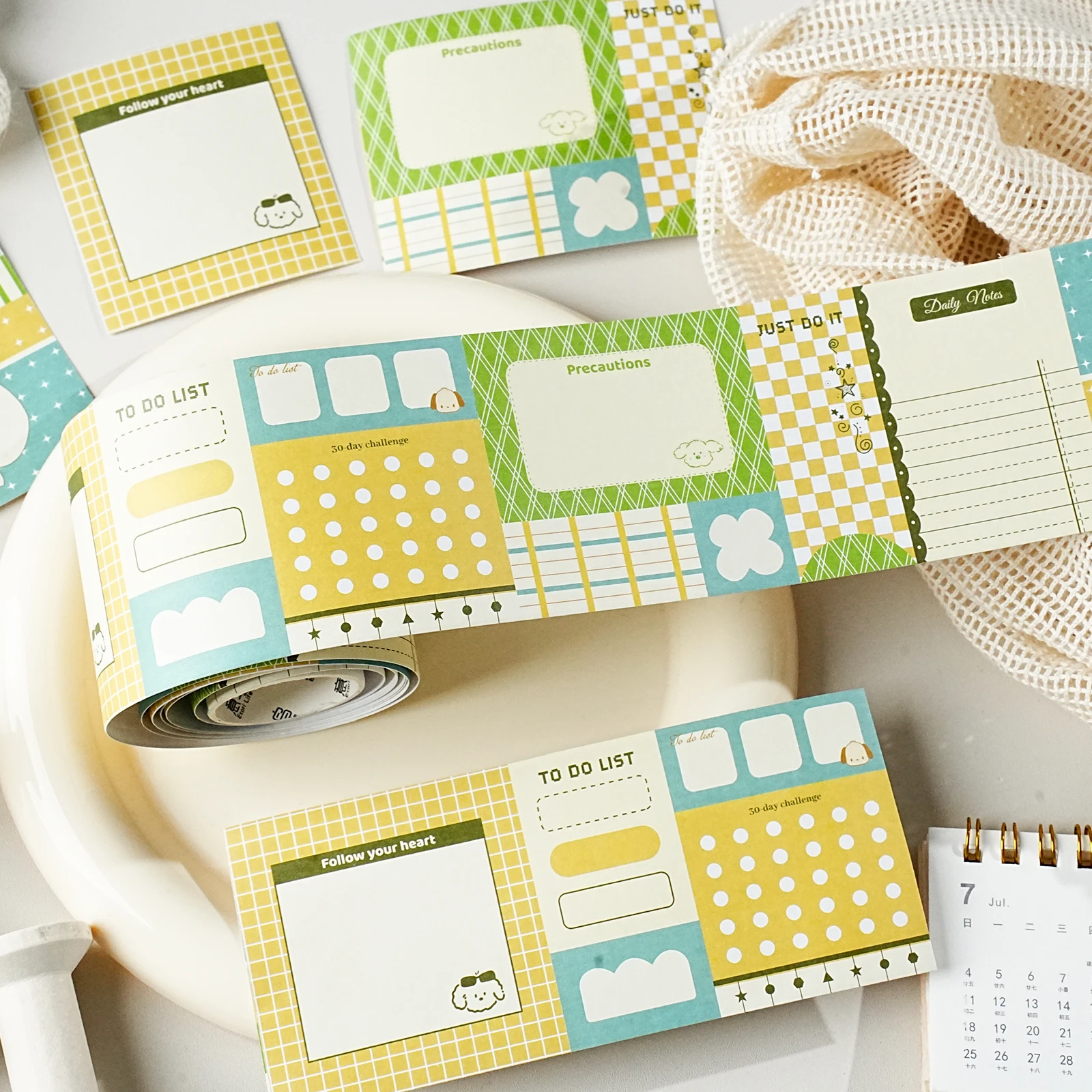 Etori Life Colorful Diary Series Colorful Journal Tape Fresh Retro Animal Plaid Collage Decorative Stickers for Laptops, Phone Stickers, Luggage, DIY Diaries, Student Gift Bags, Gift Box Packaging, Card Making, Baking Sealing, Children's Stationery Stickers, Gifts for Friends, School Supplies