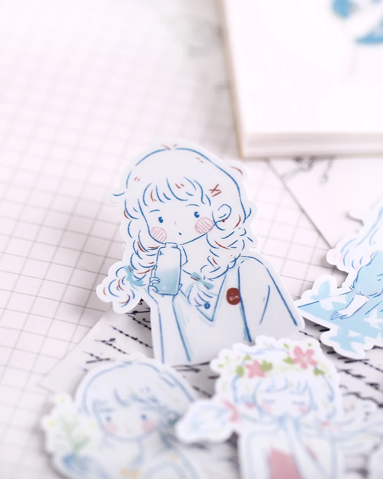20pcs Cute Cartoon Girl's Set Stickers Diy Scrapbooking Fashion Laptop Snowboard Decor Car Styling Decal Fridge Doodle Kid Toy