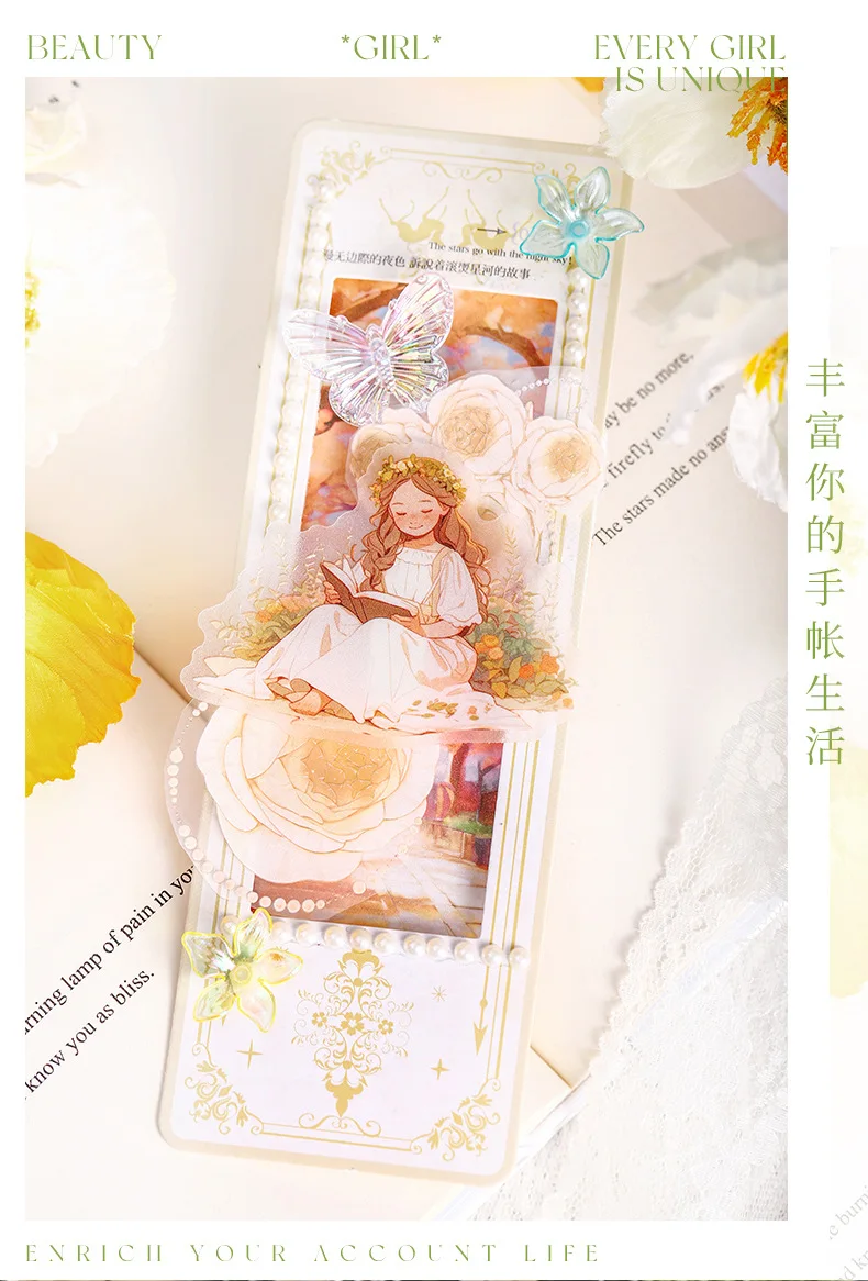 10pcs/1lot Kawaii Scrapbook Stickers Cherry Blossom Manor Journal Junk Journal Planner Stationery Sticker Planner Decorative