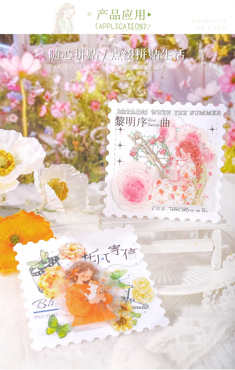10pcs/1lot Kawaii Scrapbook Stickers Cherry Blossom Manor Journal Junk Journal Planner Stationery Sticker Planner Decorative
