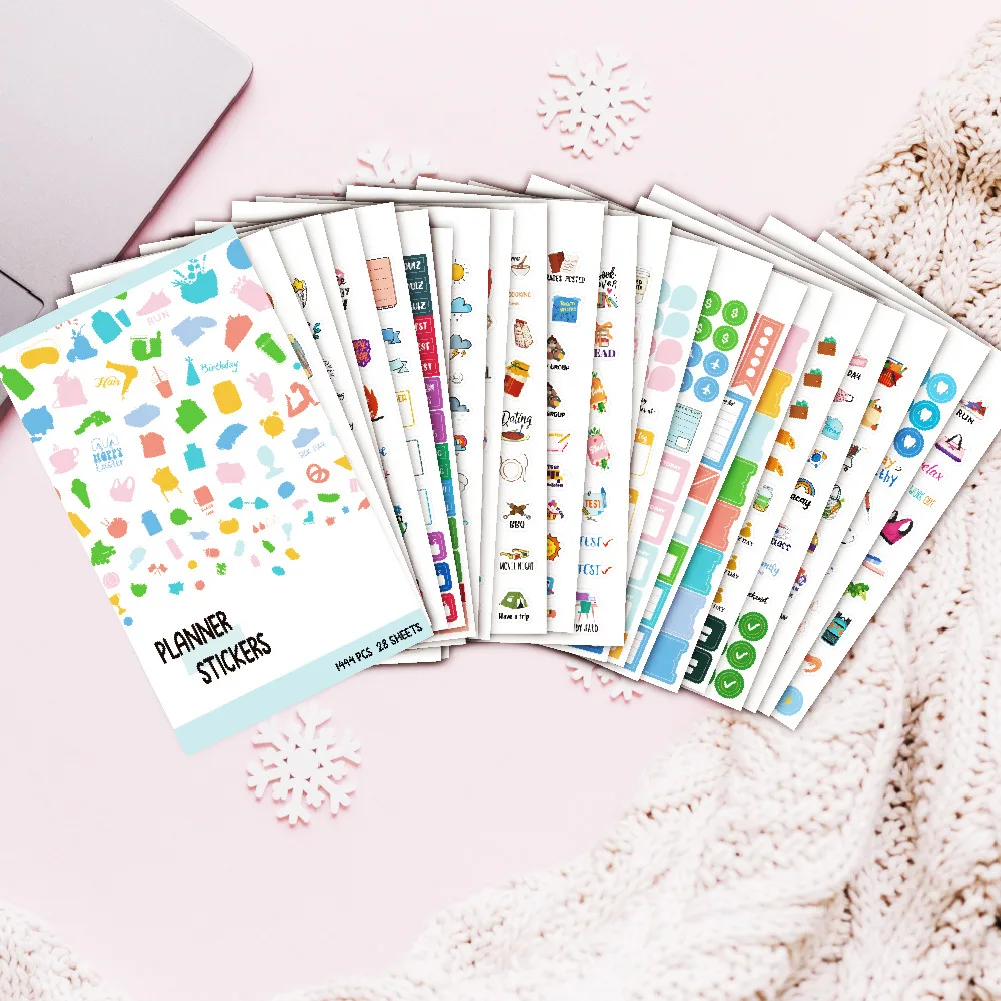 Daily Planner Sticker Contains 1444 Stickers, a Variety of Types, 28 Stickers Per Week Per Month, Daily Planning, Diary, Handboo
