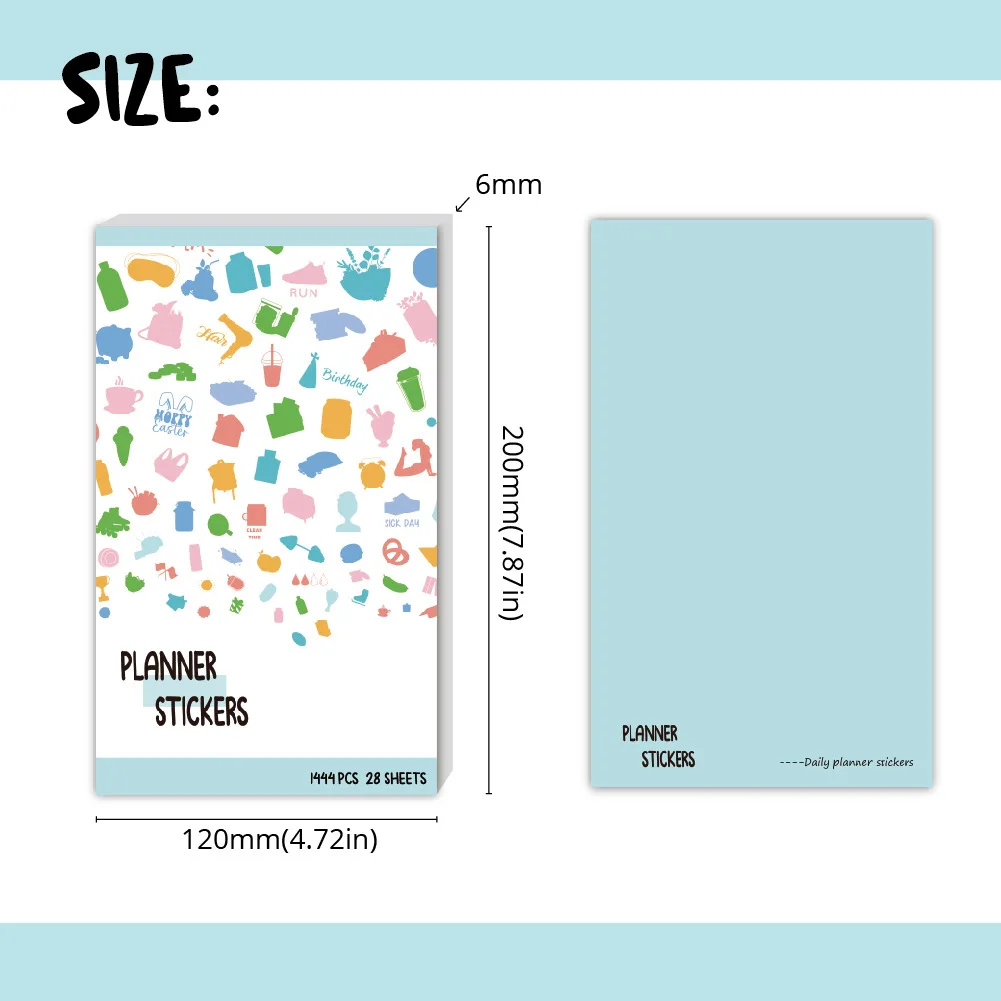 Daily Planner Sticker Contains 1444 Stickers, a Variety of Types, 28 Stickers Per Week Per Month, Daily Planning, Diary, Handboo