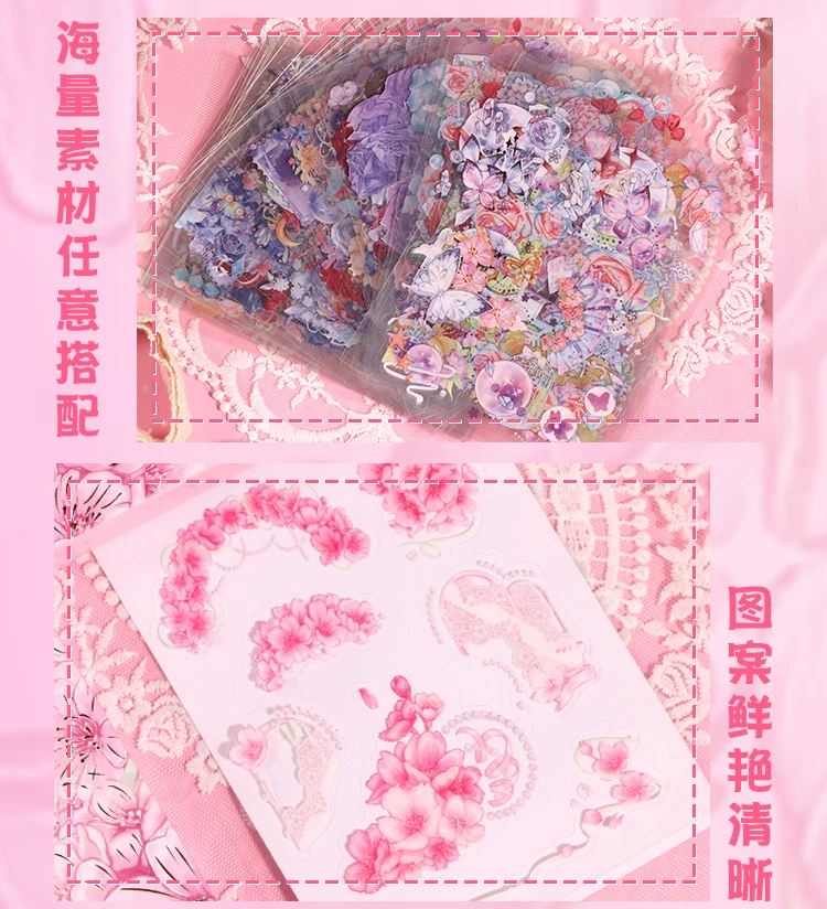 50sheets Stationery Stickers Kawaii cute girl Scrapbook Stickers Junk Journal Decorative Stickers Sticker for Scrapbookingֽֽ