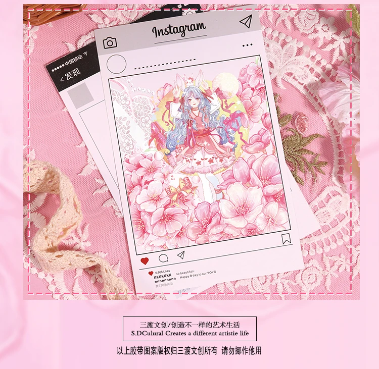 50sheets Stationery Stickers Kawaii cute girl Scrapbook Stickers Junk Journal Decorative Stickers Sticker for Scrapbookingֽֽ