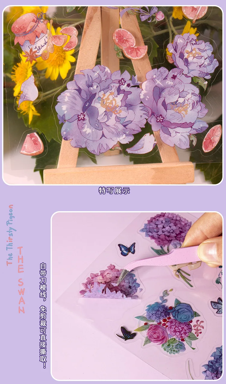 50sheets Stationery Stickers Kawaii cute girl Scrapbook Stickers Junk Journal Decorative Stickers Sticker for Scrapbookingֽֽ