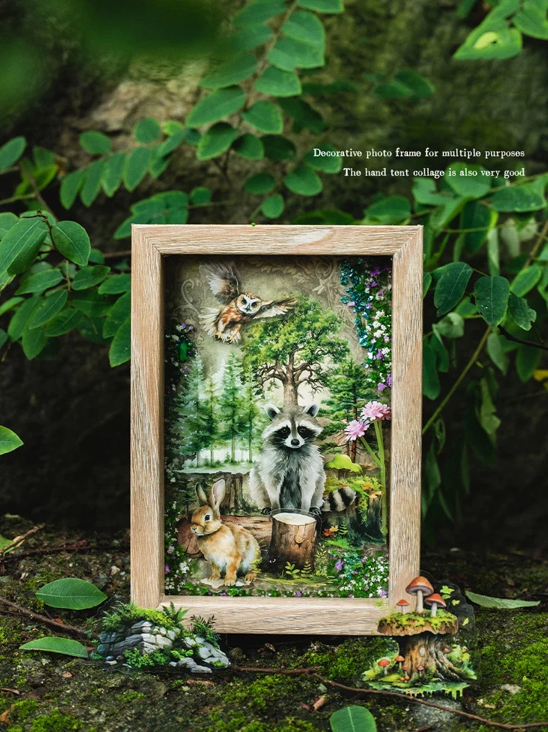 JIANWU Forest Home Series Vintage Plant Animal Material Collage PET Sticker Creative DIY Journal Scrapbooking Stationery