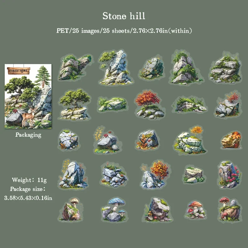 JIANWU Forest Home Series Vintage Plant Animal Material Collage PET Sticker Creative DIY Journal Scrapbooking Stationery