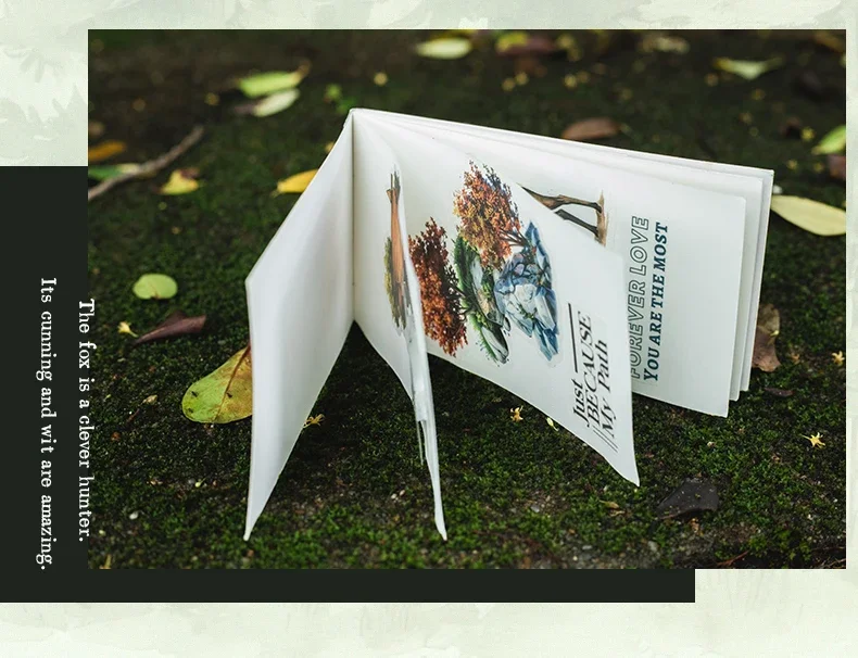 JIANWU Forest Home Series Vintage Plant Animal Material Collage PET Sticker Creative DIY Journal Scrapbooking Stationery