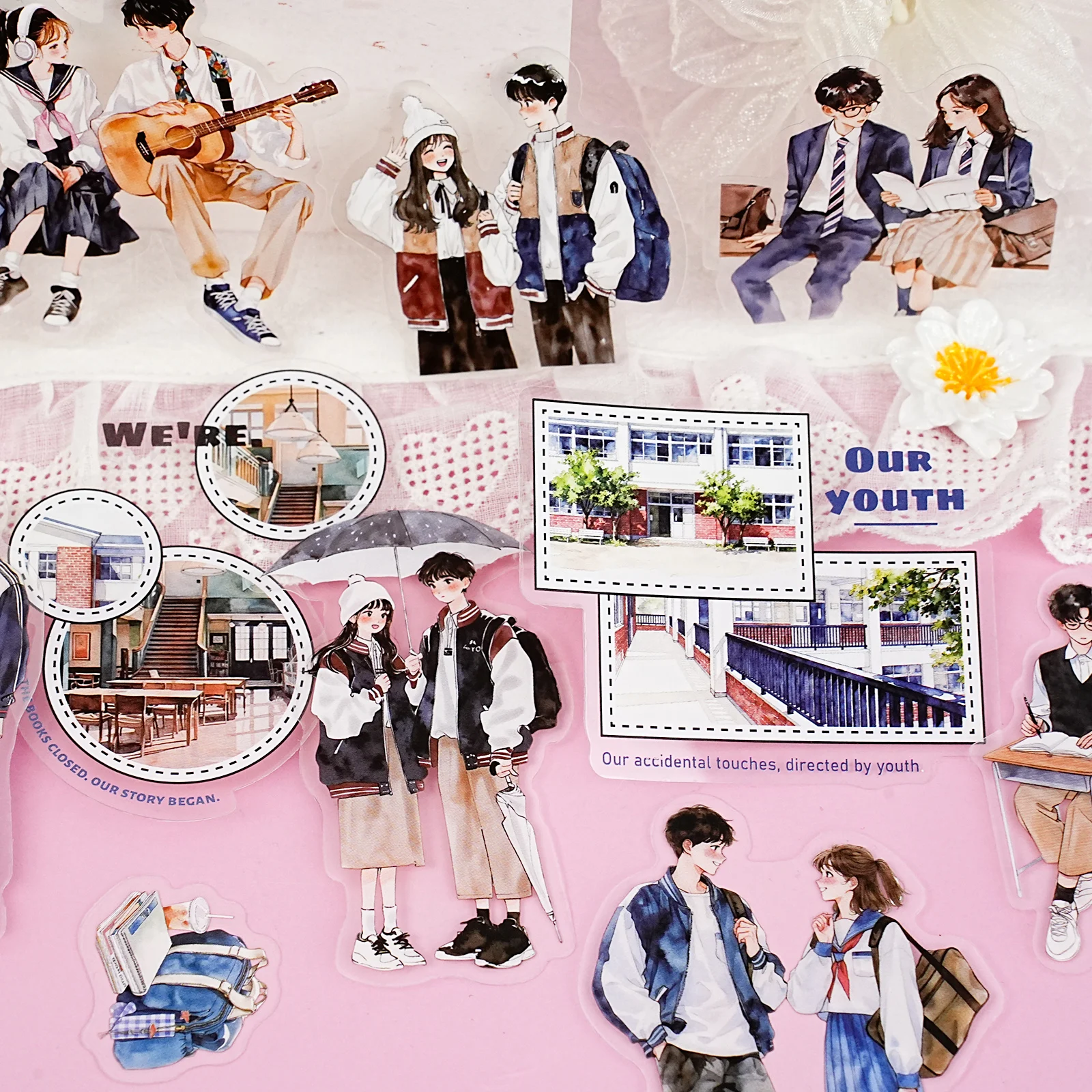 Etori Life Series: the Rest of My Life with You - Beautiful Figures Paired with Romantic Scenes Collage Decorative Stickers for Scrapbooking Supplies, Photo Albums, Office Notebooks, Phone Stickers, Room Decoration, Gift Bags, Student Stationery, Children's Stickers, Valentine's Day Materials, Small Gifts, Waterproof Decals