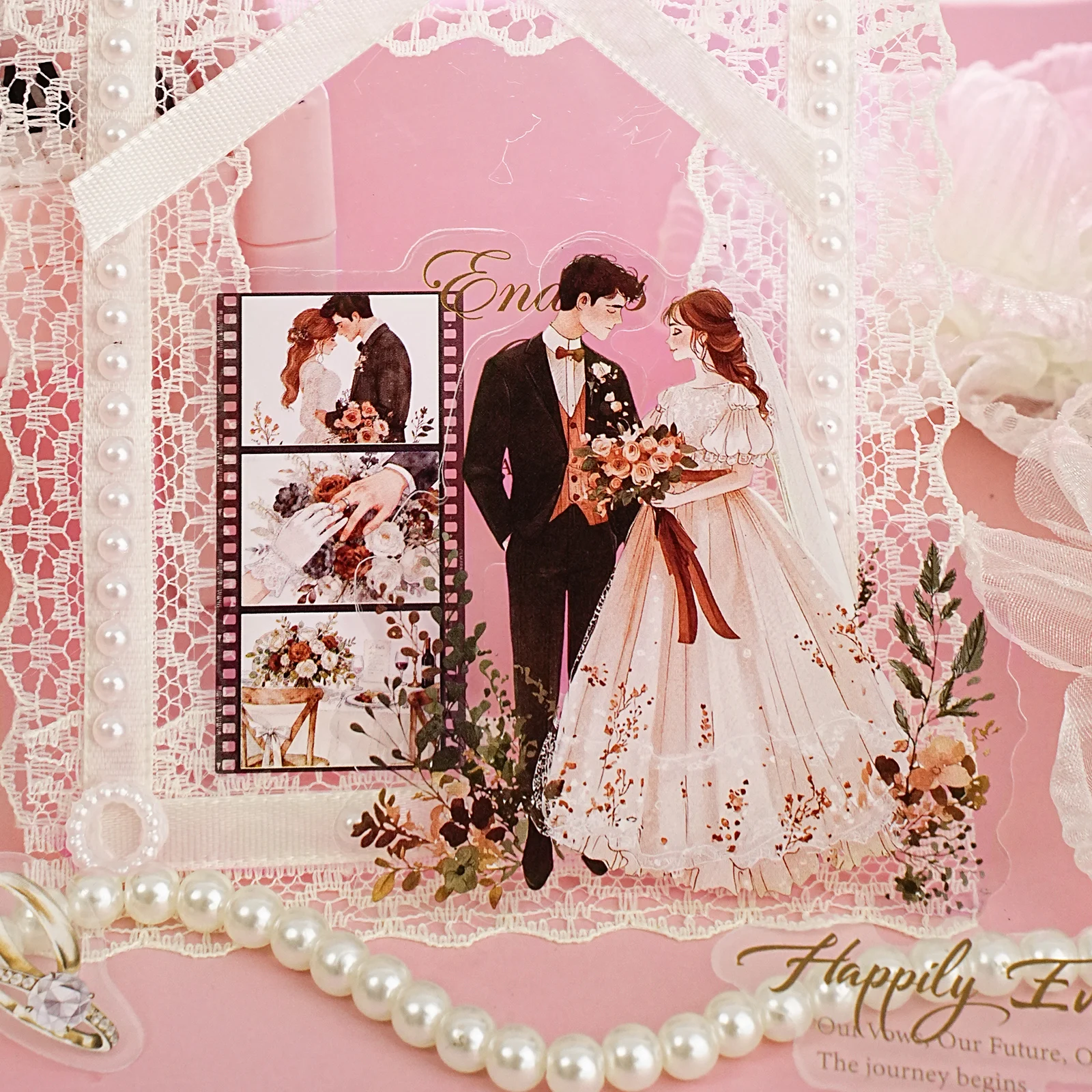 Etori Life Series: the Rest of My Life with You - Beautiful Figures Paired with Romantic Scenes Collage Decorative Stickers for Scrapbooking Supplies, Photo Albums, Office Notebooks, Phone Stickers, Room Decoration, Gift Bags, Student Stationery, Children's Stickers, Valentine's Day Materials, Small Gifts, Waterproof Decals