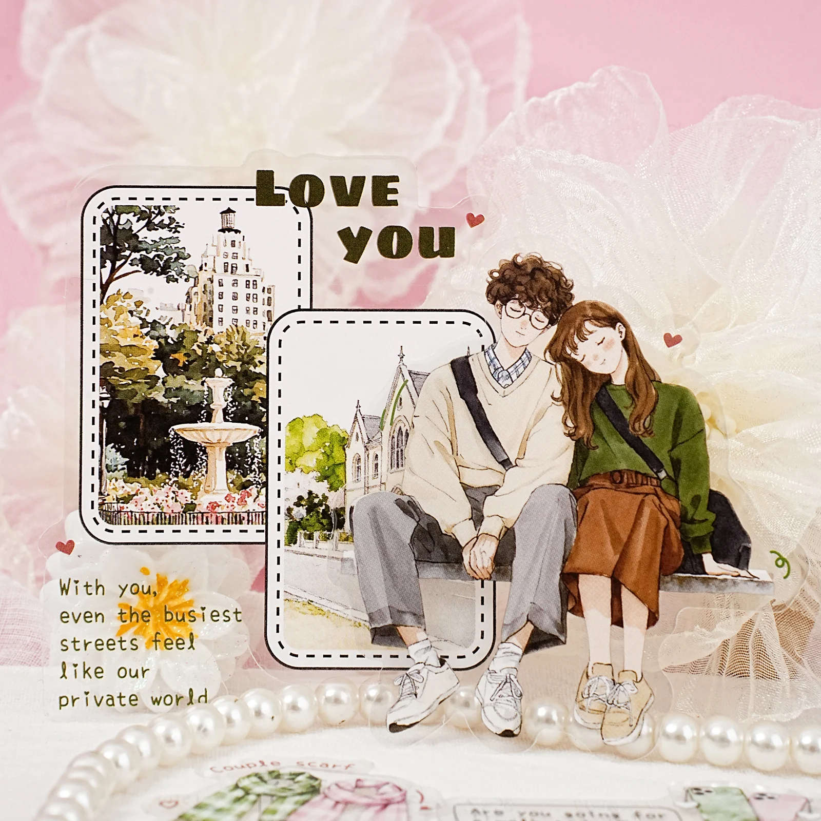 Etori Life Series: the Rest of My Life with You - Beautiful Figures Paired with Romantic Scenes Collage Decorative Stickers for Scrapbooking Supplies, Photo Albums, Office Notebooks, Phone Stickers, Room Decoration, Gift Bags, Student Stationery, Children's Stickers, Valentine's Day Materials, Small Gifts, Waterproof Decals