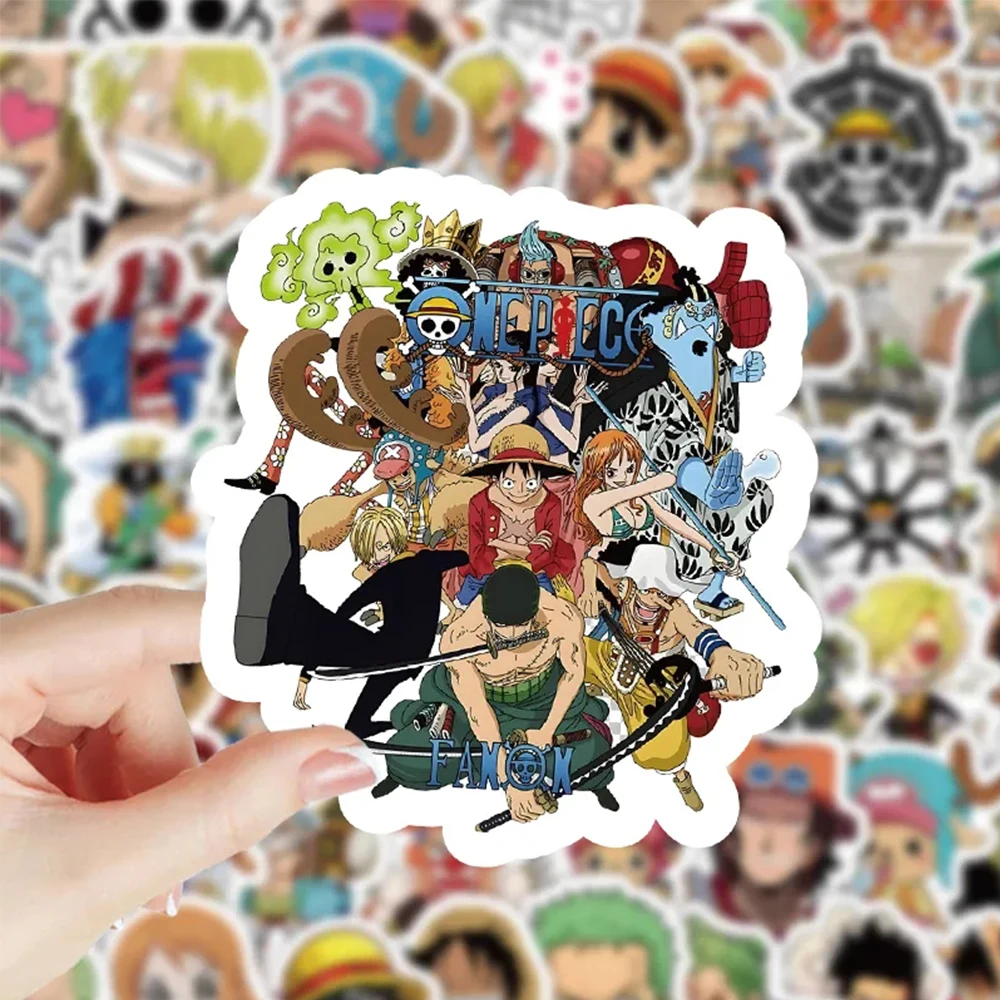 50/100Pcs Japan Anime One Piece Figure Luffy Toy Sticker Notebook Motorcycle Skateboard Computer Mobile Phone Stickers Toy Gifts