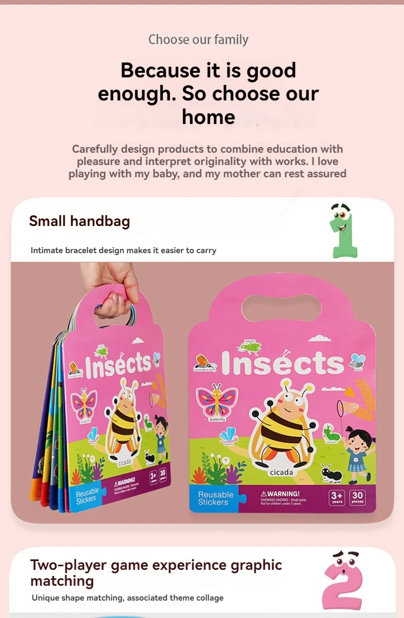 Reusable Sticker Book for Kids Vehicles Truck Stickers Educational Learning Travel Stickers Activity Books for Toddler Girls Boy