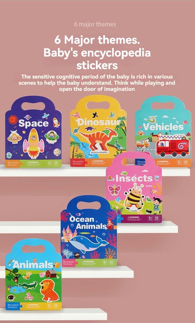 Reusable Sticker Book for Kids Vehicles Truck Stickers Educational Learning Travel Stickers Activity Books for Toddler Girls Boy
