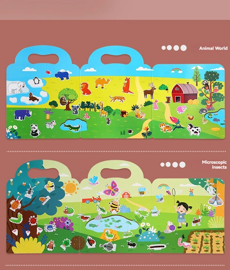 Reusable Sticker Book for Kids Vehicles Truck Stickers Educational Learning Travel Stickers Activity Books for Toddler Girls Boy