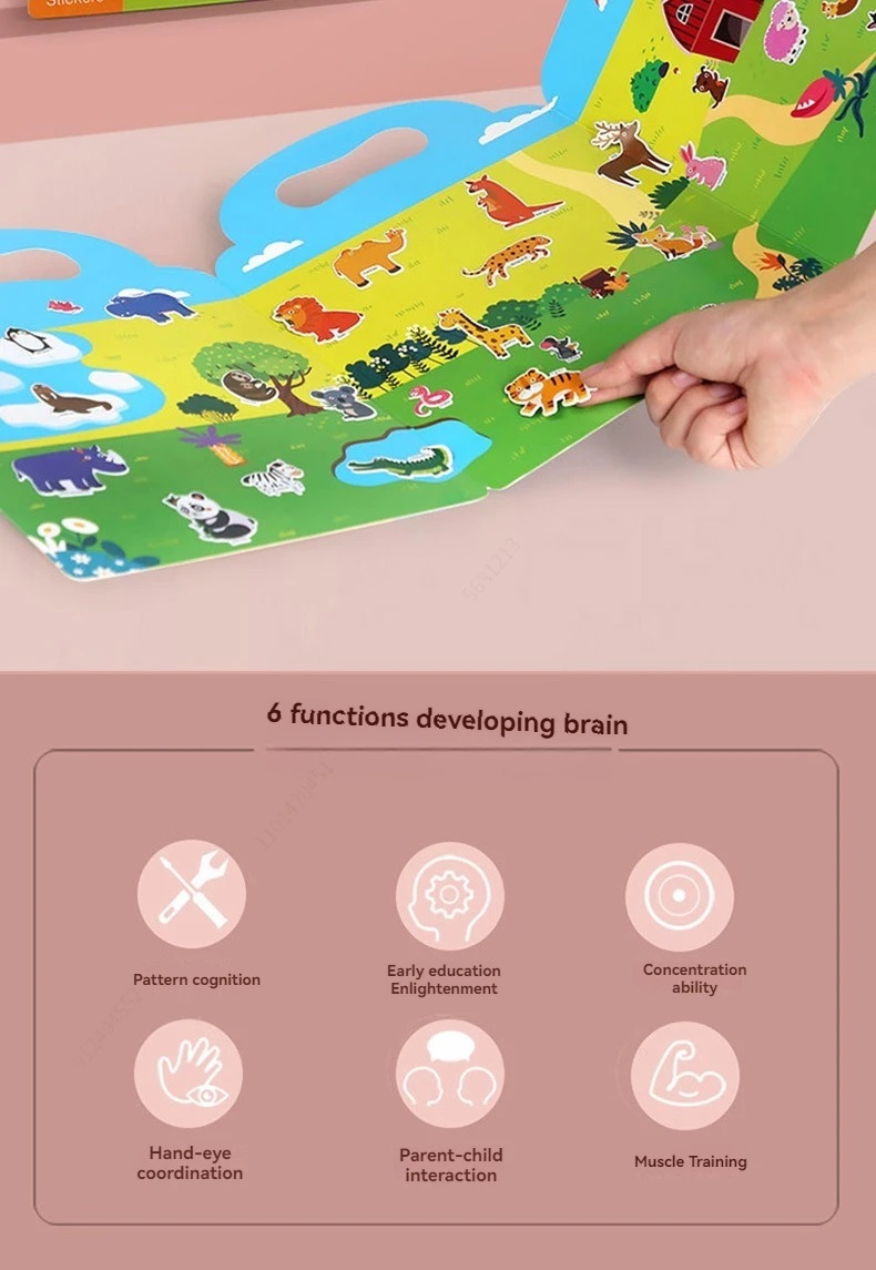 Reusable Sticker Book for Kids Vehicles Truck Stickers Educational Learning Travel Stickers Activity Books for Toddler Girls Boy